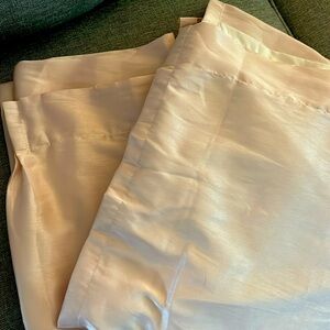Pink satin look 84” length curtains